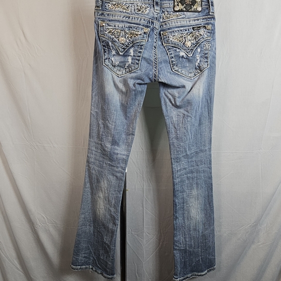 Miss Me rhinestone embellished studded bling bootcut jeans size 25 - Picture 3 of 15